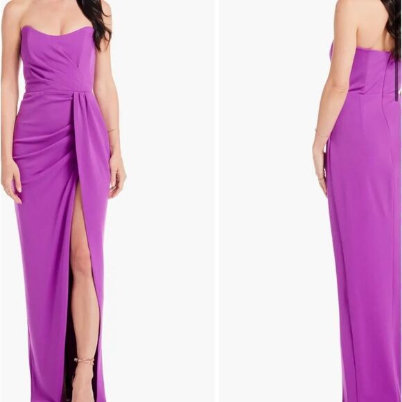 NWT Katie May Pamela Strapless Gown XL Electric Plum GWAC0427